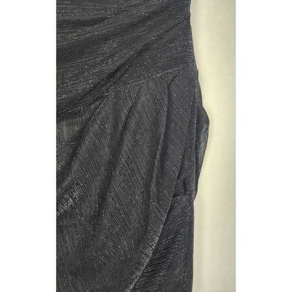 IRO Paris Women's Sz. M/38 Black Shimmer Tulip Hem Short Skirt - Picture 5 of 7